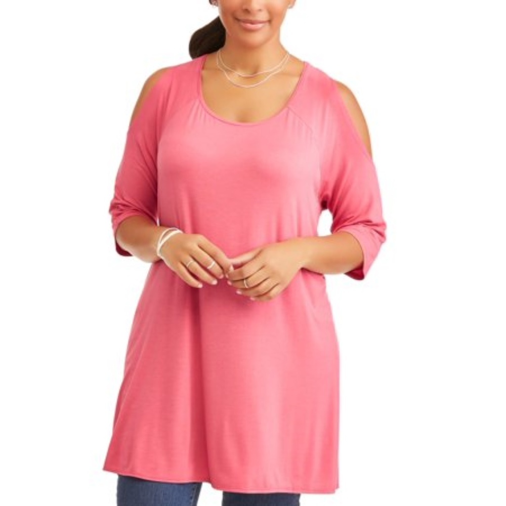 SOLD! Open Shoulder Pink Shirt New!